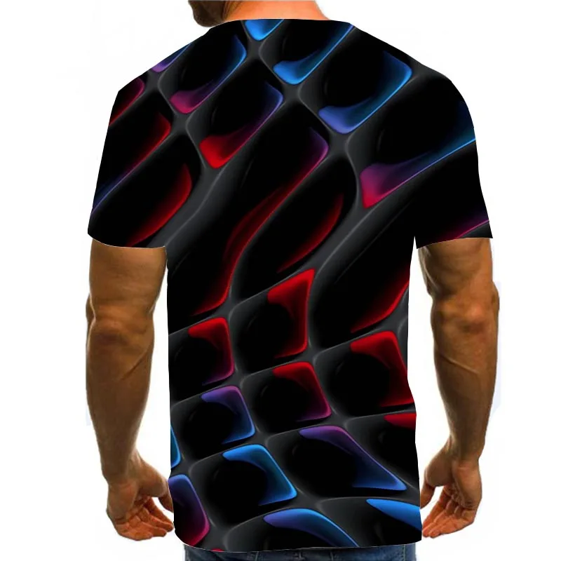 

Men's Graphic T Shirts 3D Print Shirt Daily Tees Texture Pattern Tops Red