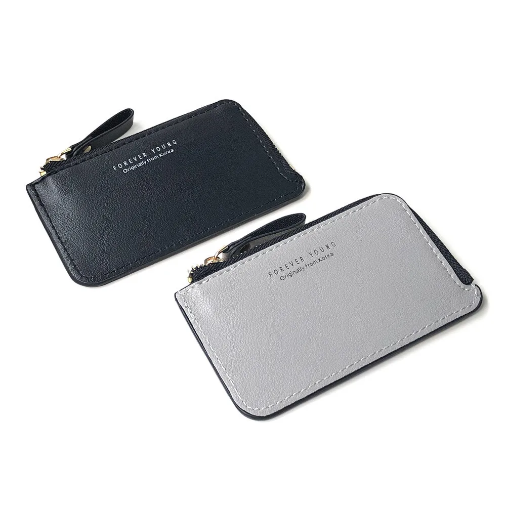 

New Arrival Fashion Creative Design Man Small Leather Cash Coin Purse Zipper Wallet Credit Holder Mini Purse Money Bag Clip Cash