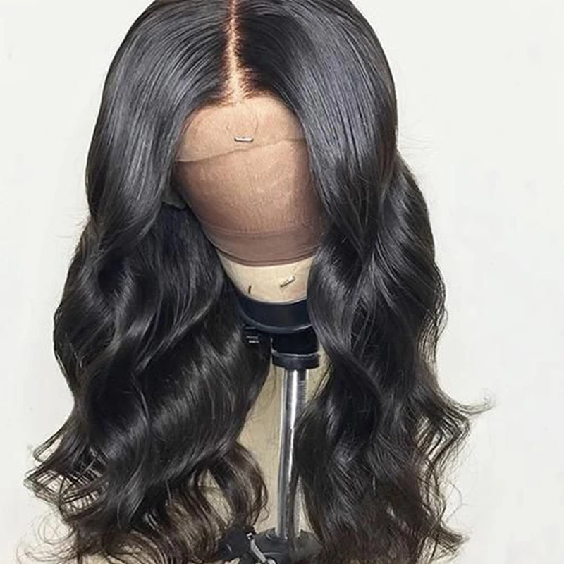 Волнистые 13*4 кружевные передние человеческие волосы парики для черных женщин