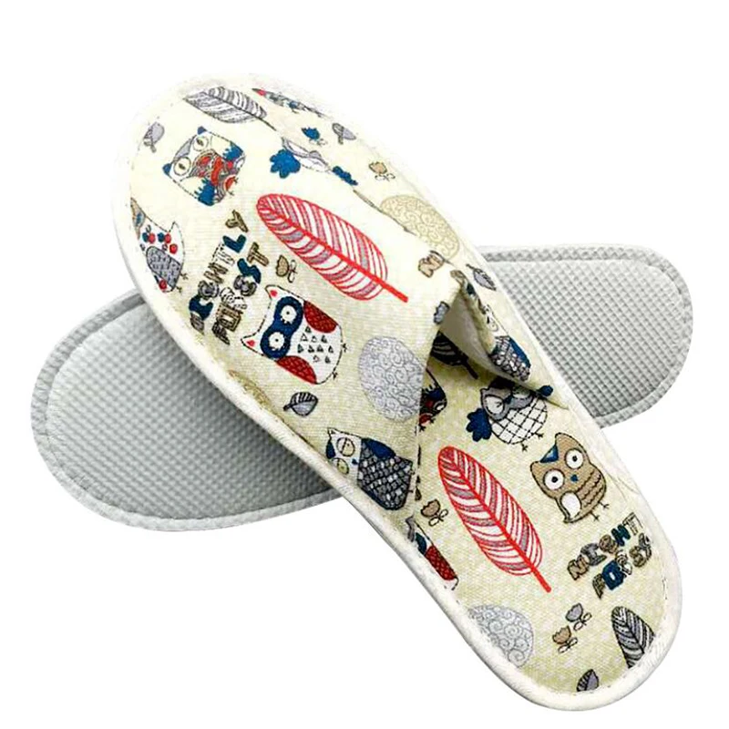 

Women Slippers Living Room Soft Comfortable Lovers Slippers Wholesale Print Light Disposable Slippers In Hotel Portable Shoes