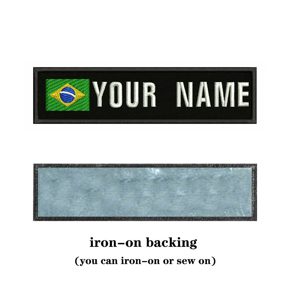Бразильский флаг 10x2 5 см вышивка с именем под заказ значок в полоску нашивка