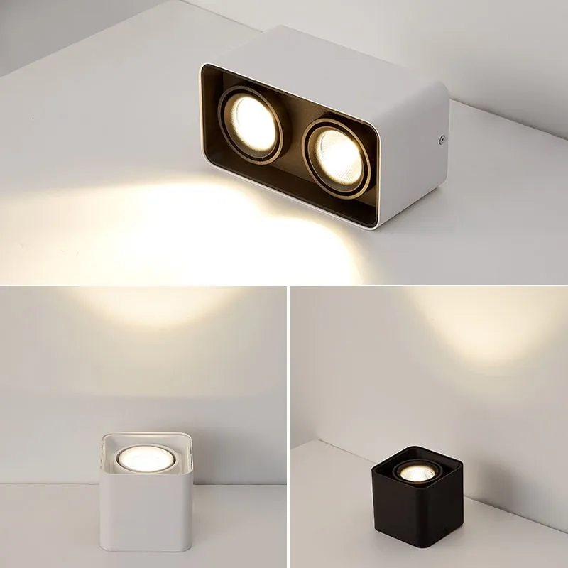 

1pcs Square COB LED dimmable Downlights 10W 15W 20W 30W Surface Mounted LED Ceiling Lamps Spot Light LED Downlights AC85V-265V