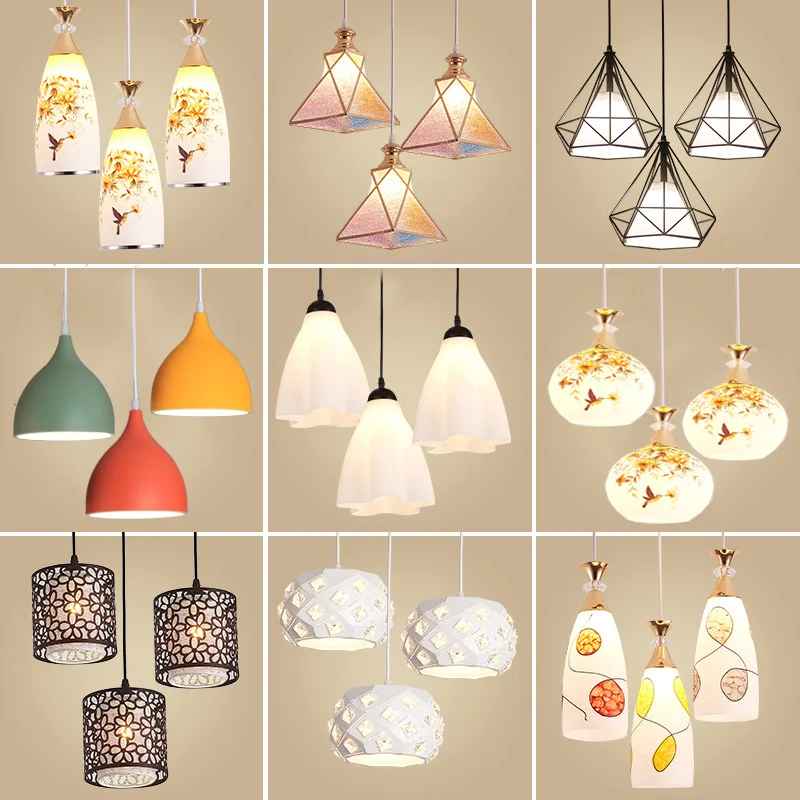 

Restaurant Chandelier Three-head Modern Simple Bar Bedroom Personalized Living Room Lamp