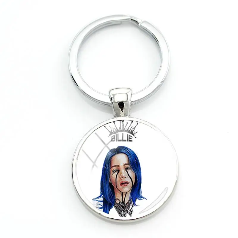 JOINBEAUTY, хип-хоп, музыка, звездное искусство, изображение, брелок Billie Eilish, женский брелок, кольцо, держатель, подарок на день рождения, ювелирное изделие HB09 - Цвет: HB21
