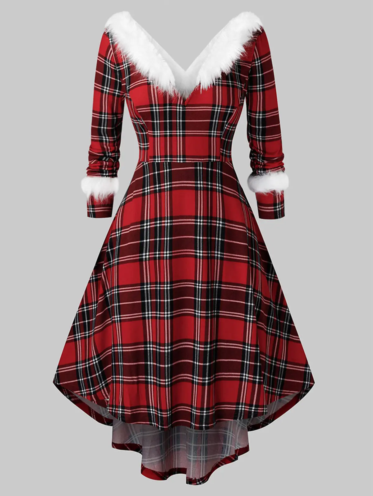 ROSEGAL/рождественское платье размера плюс с искусственным мехом вязаное длинным