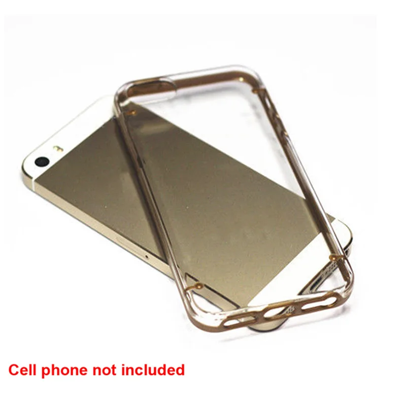 Прозрачный жесткий чехол-накладка на заднюю панель из мягкого ТПУ золотого цвета