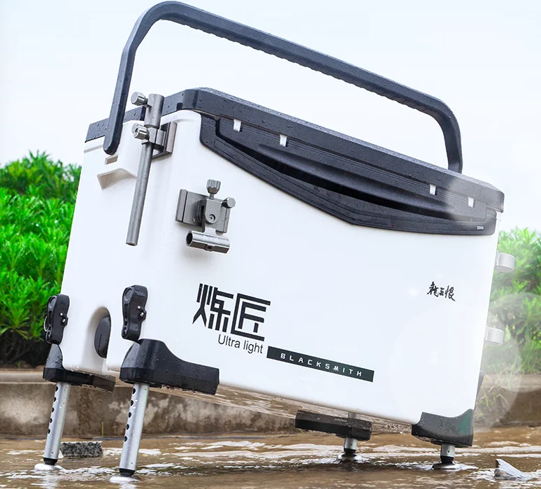 

fishing box can sit on a full set of competitive four-legged lifting platform fishing box multi-function fishing box super light