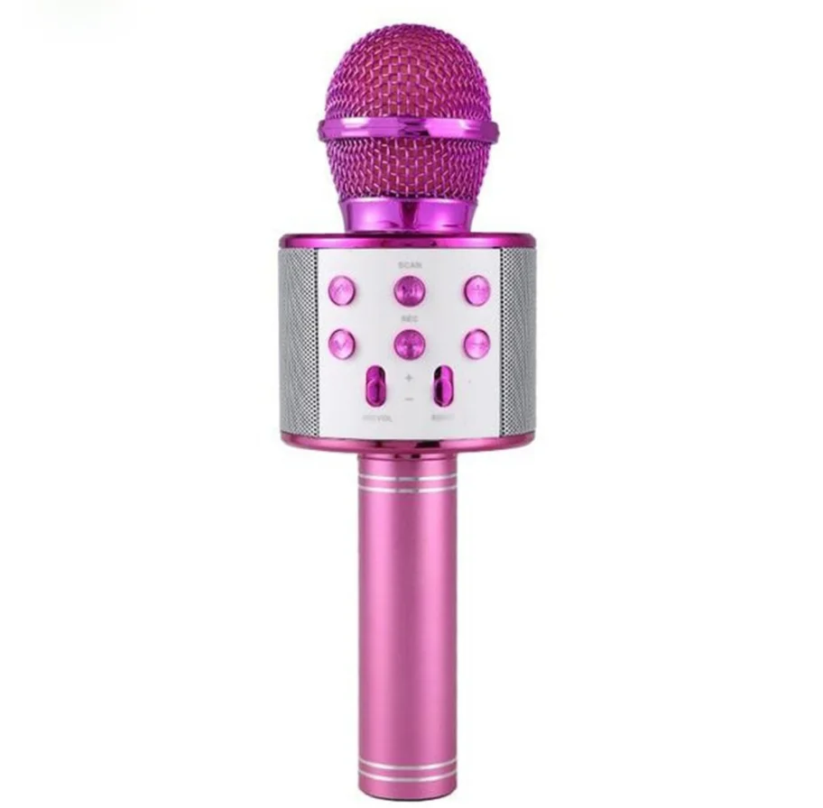 

50pcs WS858 Portable Bluetooth Karaoke Microphone Wireless Professional Speaker Home KTV Handheld Microphone For Home Party Kids