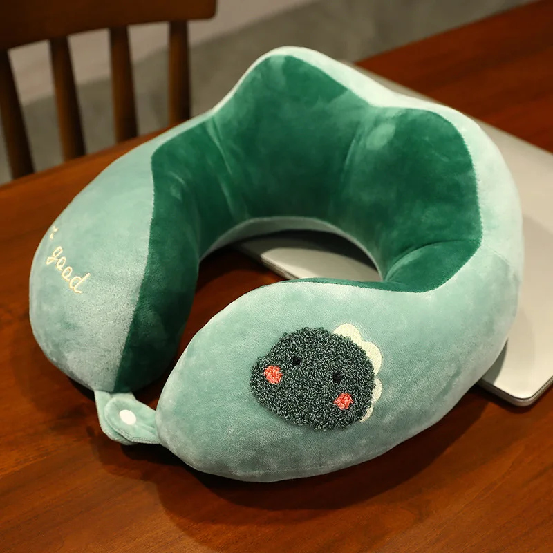 

Бесплатная доставка, 30 см, мультяшная вышитая U-образная подушка для шеи, подушки для офиса, милый динозавр, кролик, плюшевая милая мягкая дор...