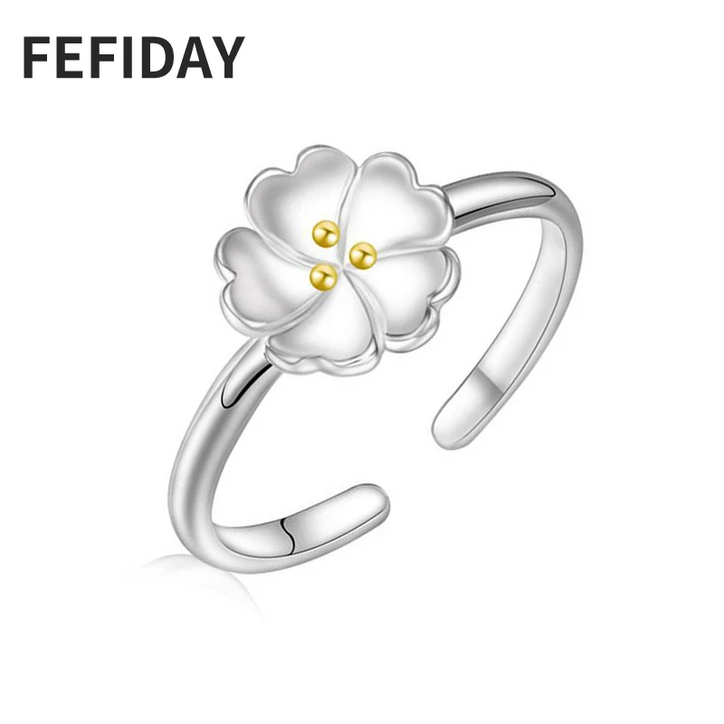 Кольцо обручальное регулируемое в античном стиле с цветком вишни | Украшения и