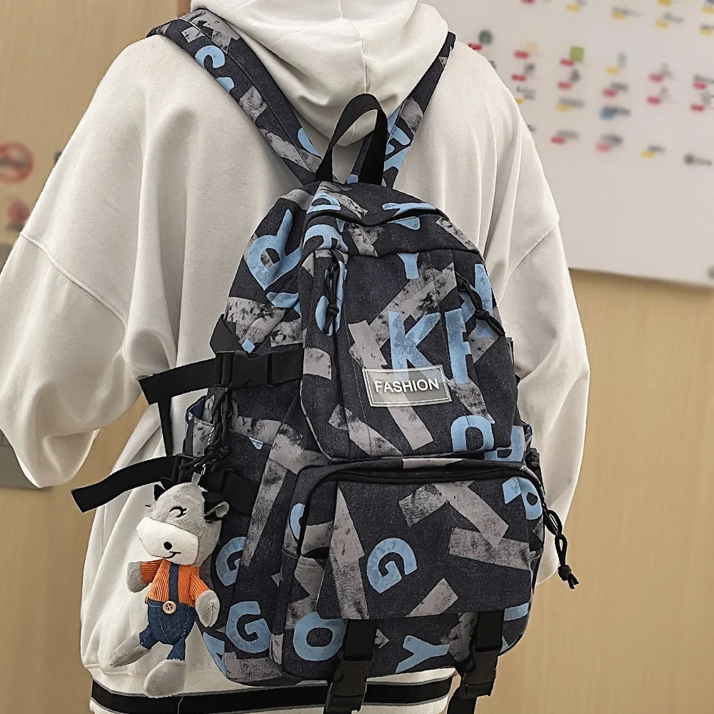 

Дорожный рюкзак с граффити для мужчин и женщин, классная камуфляжная сумка в стиле Харадзюку для девушек и мальчиков, студенческий портфель...