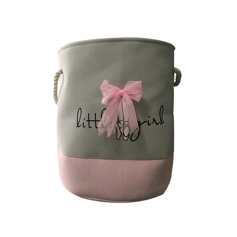 Розовая корзина для белья грязная одежда хлопковый балетный Органайзер с бантом