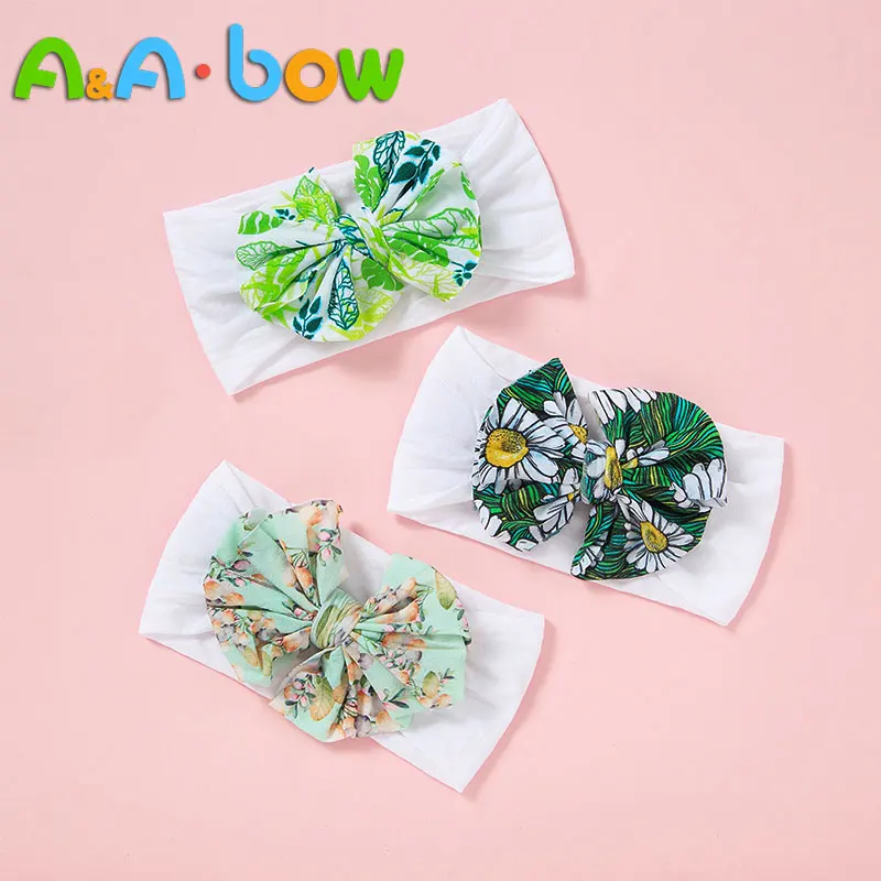 

1pcs Newborn Bow Knot Cotton Solid Color Headband Fashion Cute Baby Rabbit Ear Elastic Headband Headwrap Hair Band Accessories