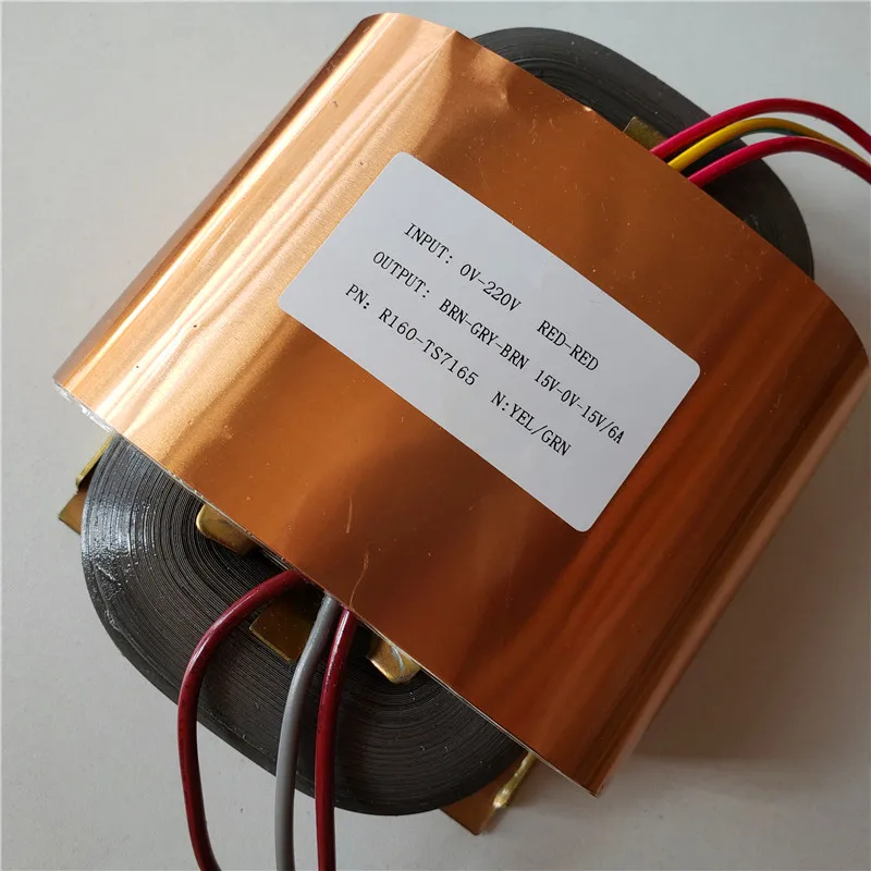 15V-0-15V 6A R сердечника трансформатора 180VA R160 пользовательские трансформатор 220V вход медный щит Мощность поставить усилитель