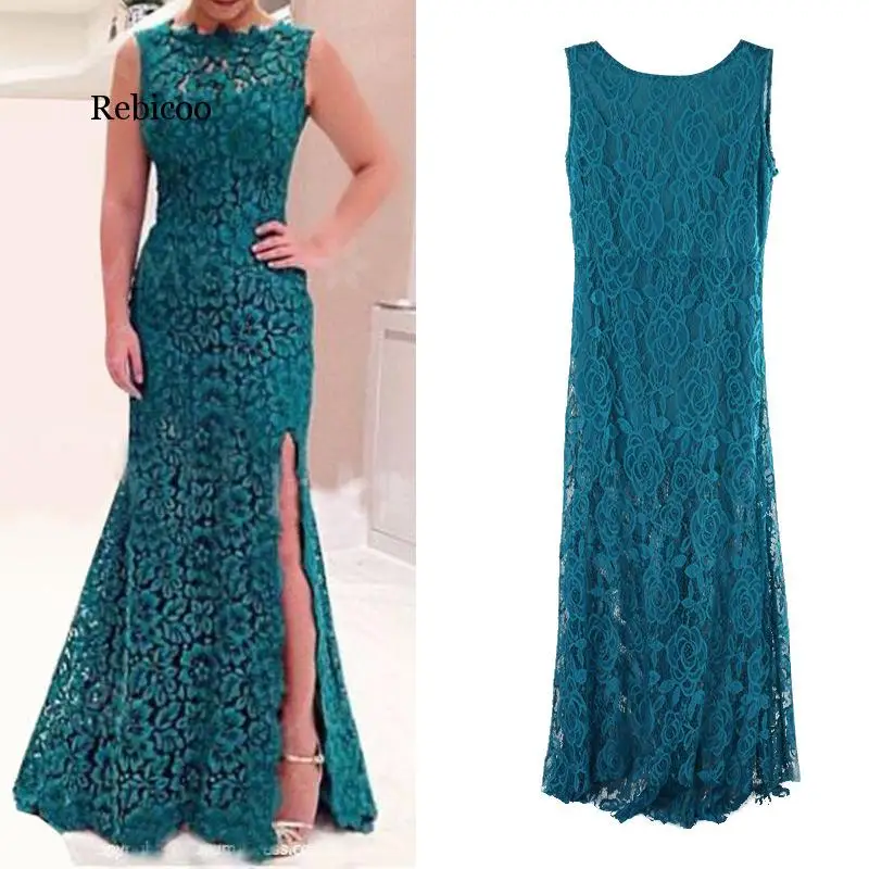 Летнее праздничное длинное платье без рукавов синее женские повседневные платья