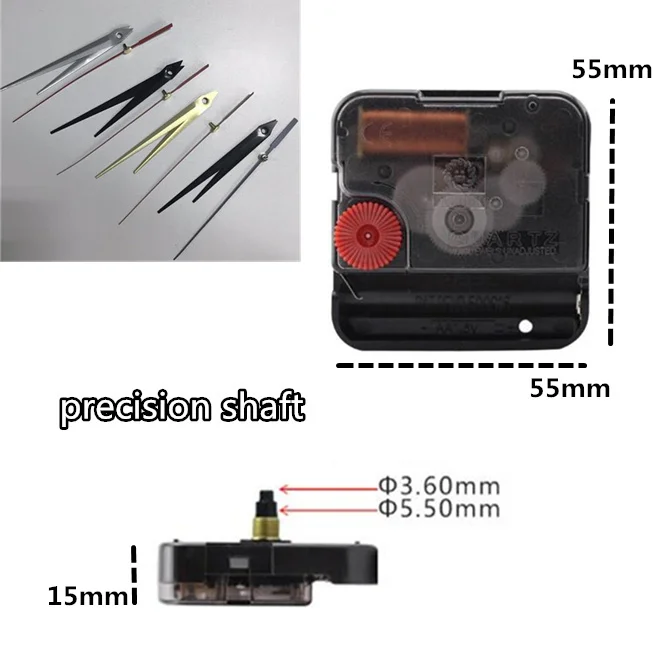 

3 years warranty 50sets/lot Wall clock mechanism Sweep Mechanism Quartz Machine Precision shaft Clockwork DIY with hands