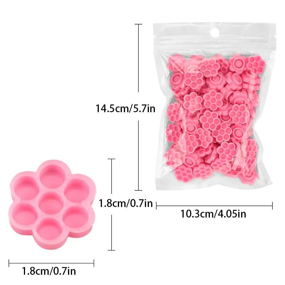 

100Pcs Eyelash Extension Glue Rings Adhesive Eyelash Pallet Eyelash Extension Glue Holder For Eyelashes Extension Tattoo Pigment