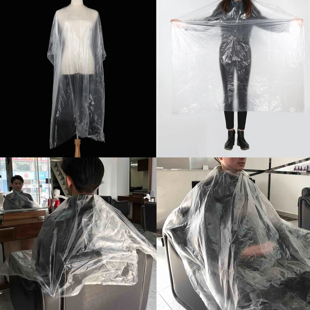

50Pcs Disposable Hair Cutting Cape Gown Unisex Hair Cut Barber Capes + Gift