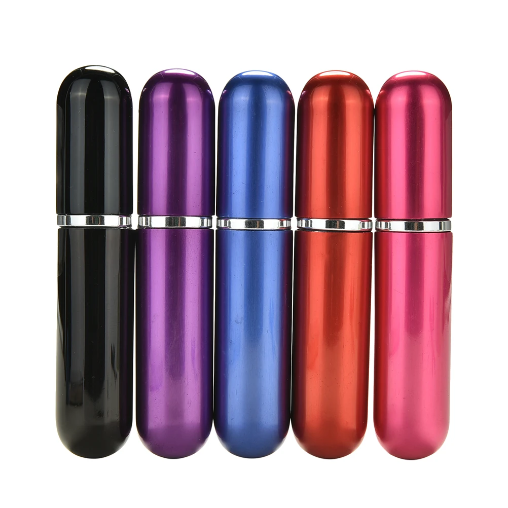 

5ml Portable Mini Aluminum Refillable Perfume Bottle With Spray Empty Cosmetic Containers With Atomizer For Traveler