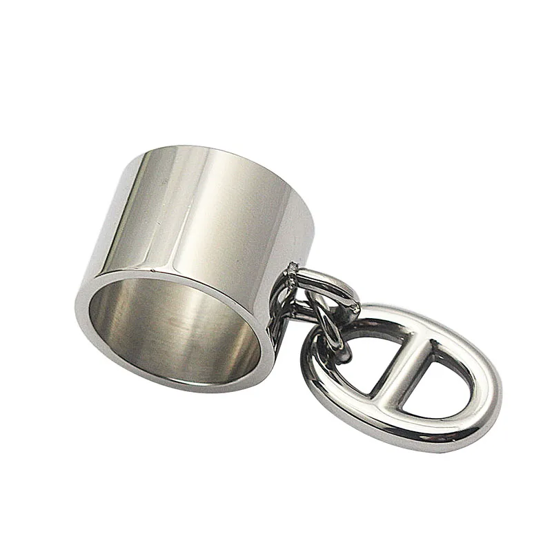 COUYA Women's Rings US Size 6-11 Stainless Steel Silver Color Punk Width With oval-shaped Button Fashion Party Jewelry | Украшения и