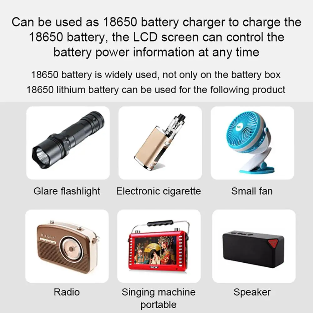 Зарядное устройство 18650 с ЖК-дисплеем быстрая зарядка Двойной выход USB (без