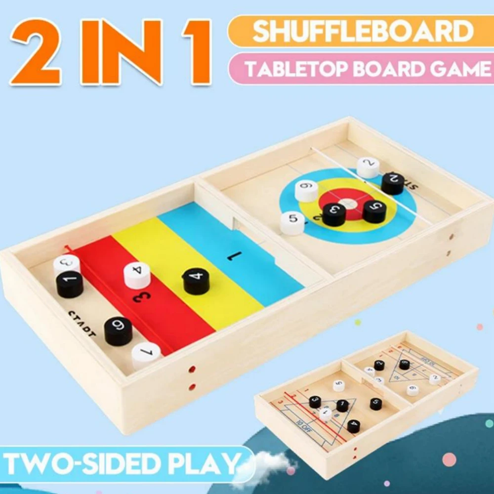 

2 in 1 Fast Sling Puck Game New Ice Fox Ball Shuffleboard Curling Ball Board Desktop Battle Game Entertainment Kids Toy Set Hot