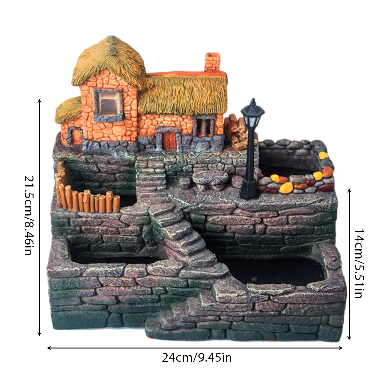 

Resin Micro Landscape Succulents Plant Flower Pot With LED Light For Home Decoration Succulent Plants Planter Flowerpot Decor