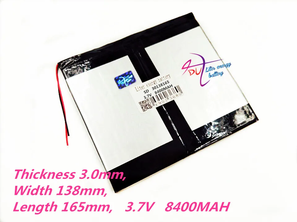 30138165 3,7 V 8400MAH полимерные аккумуляторные батареи, планшетный ПК общая батарея 8 дюймов 9 дюймов 10 дюймов 30140160