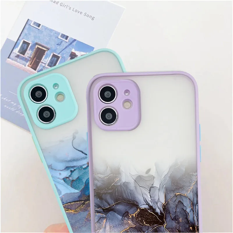 For iPhone 11 Case ink Style Soft TPU Camera Protective Cover For iPhone 12 13 14 Pro Max Mini XR XS Max X 7 8 Plus SE 2020 Case