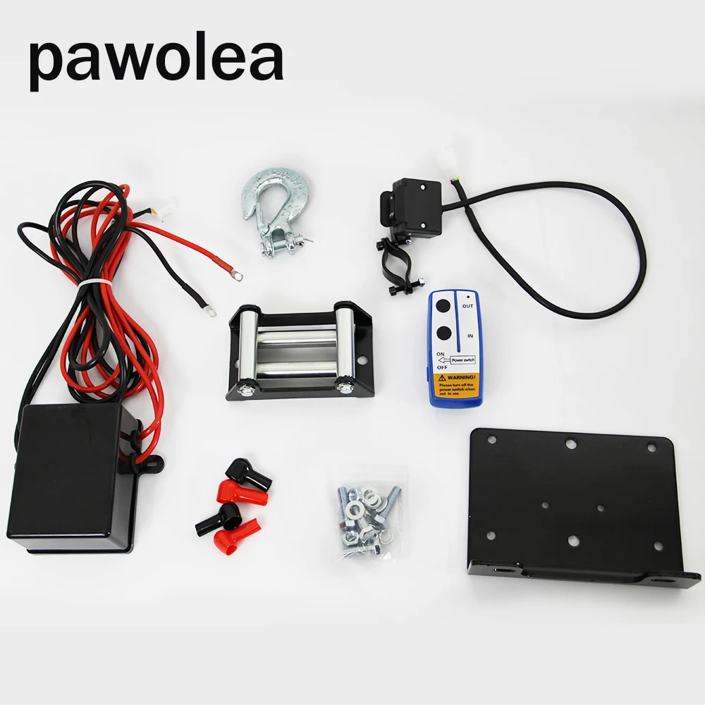 Pаспродажа Электрическая лебедка 2000lbs3000lbs4000lbs4500lbs лебедка автомобильная 12v для пляжного мотоцикла самоспасение 4x4 модифицированный трос Кевлар  лебед...