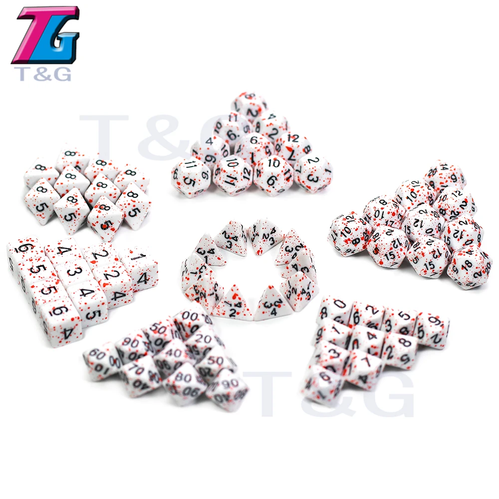 T & G 10 шт./компл. многогранные D4 D20 многосторонние игральные кости DND игры для