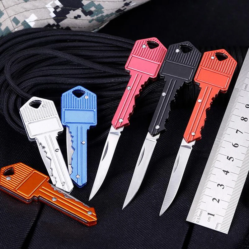 Knife Mini Open kit gadget Keychain Fold Pocket Keyring Ring Box Package Outdoor Tool Camp Key Opener Survive Blade | Безопасность и
