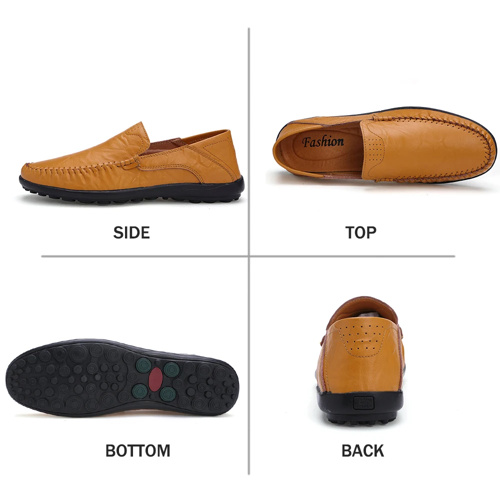 

Men Loafers shoes Spring Autumn Mens moccasins Shoes Genuine Leather Men's Flats Shoes Big Size 37-46 Slip On casual shoes men