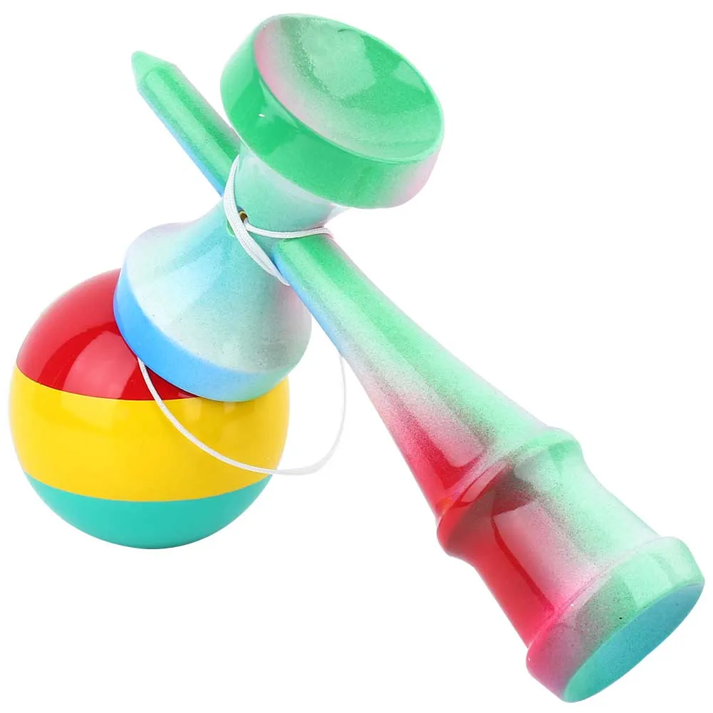 Новая забавная полосатая Kendama цветная Раскрашенная традиционная деревянная