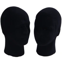 polystyrene black foam men model mannequin head dummy stand shop display hat 2 x black