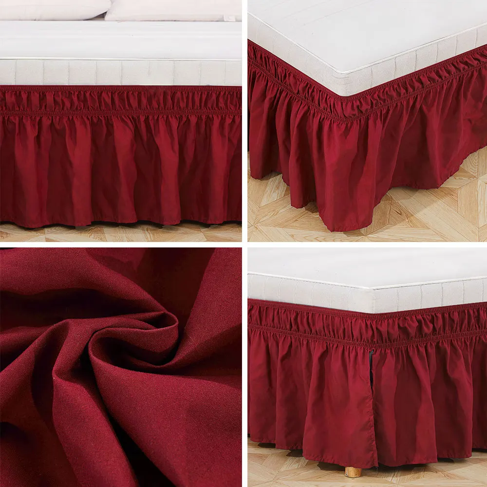 Однотонное эластичное Плиссированное Платье для кровати односпальное