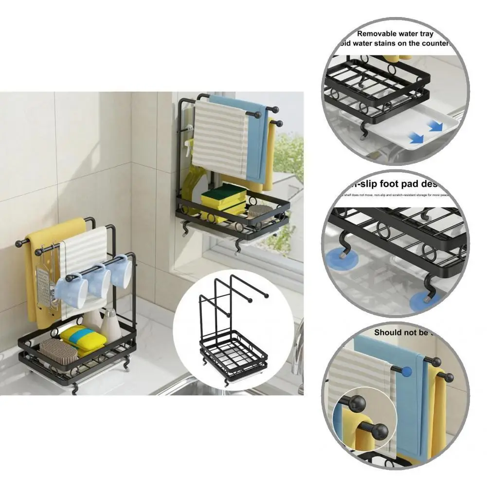 

Strong Bearing Capacity Anti-rust Wall Mounted Multifunctional Storage Holder for Bathroom
