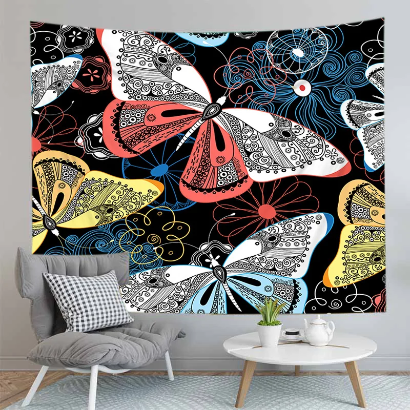 

Beautiful Insect Wall Hanging Tapestry Butterfly Blanket Bedspread Yoga Mat Large Size 200x150cm