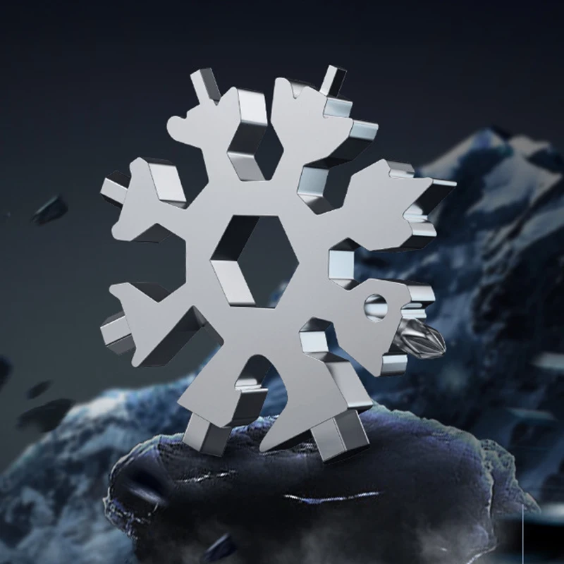 

18 In One Multi-functional Snowflake Hand Tools Card Combination Compact Handy Screwdriver Craft Tool Portable Outdoor Products