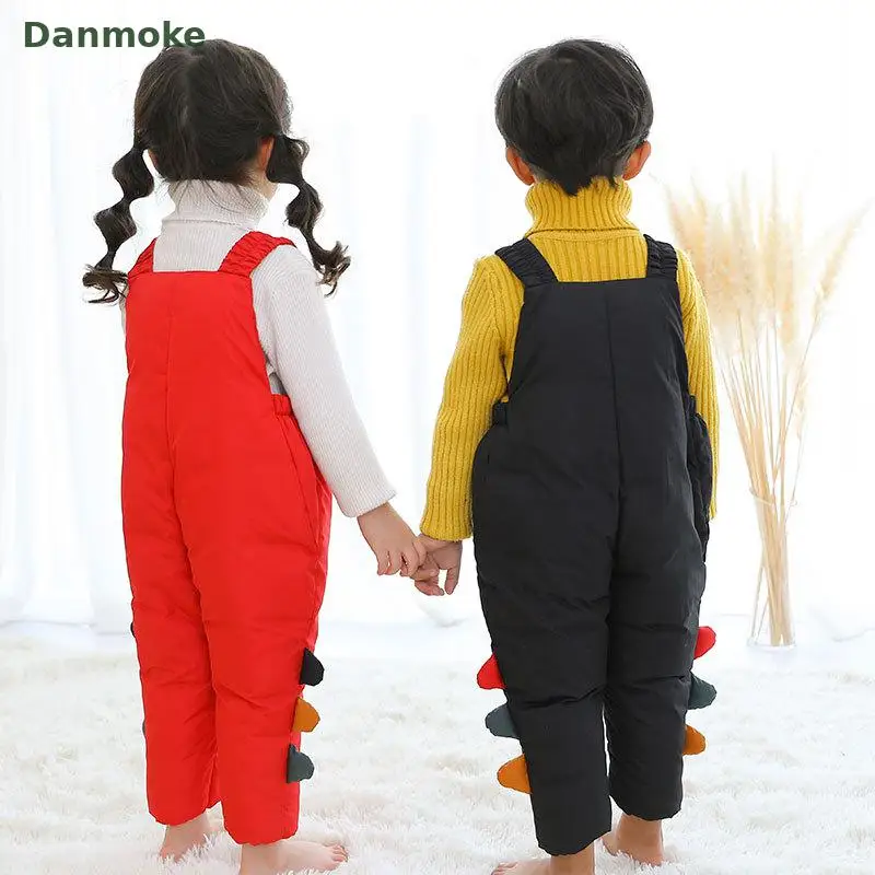 Danmoke/детские штаны утепленные хлопковые узкие для девочек маленьких мальчиков