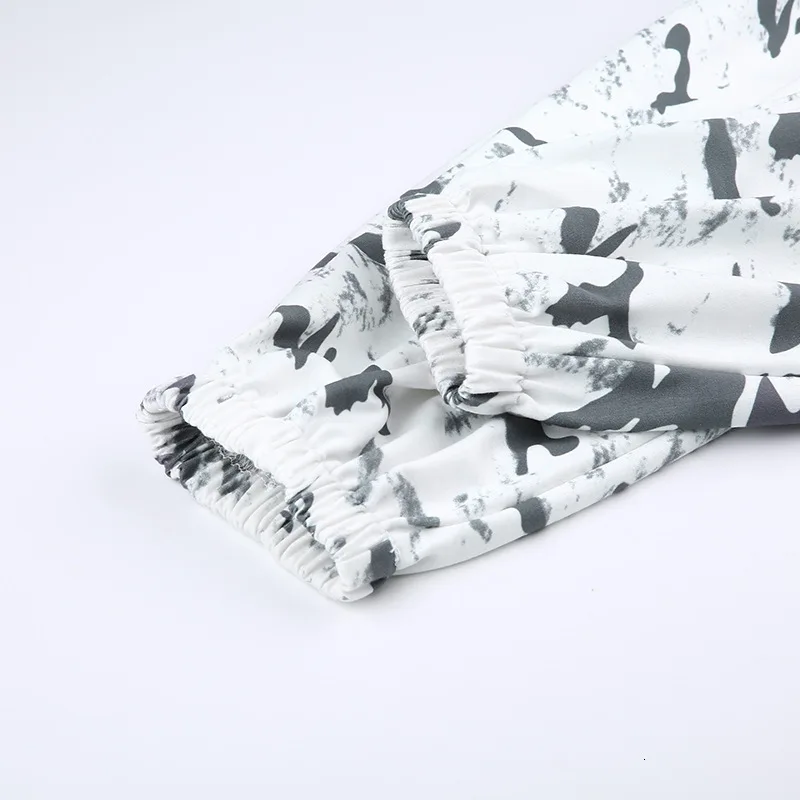 

2019 Autumn Ink Painting High Waist Loose Trousers Leisure Streetwear Hip Hop Cargo Pants Pantalon Femme Wz*