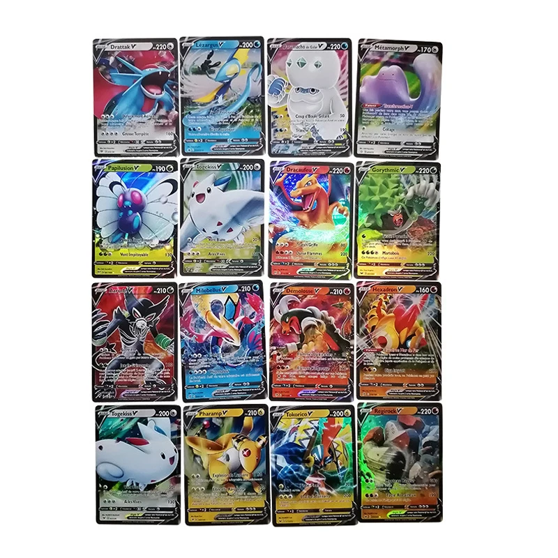 

French Cards Game 100PCS/SET Pokemon French Flash Cards 40VMAX 60V French Cards Game Collection Battle Children's Toys Gift