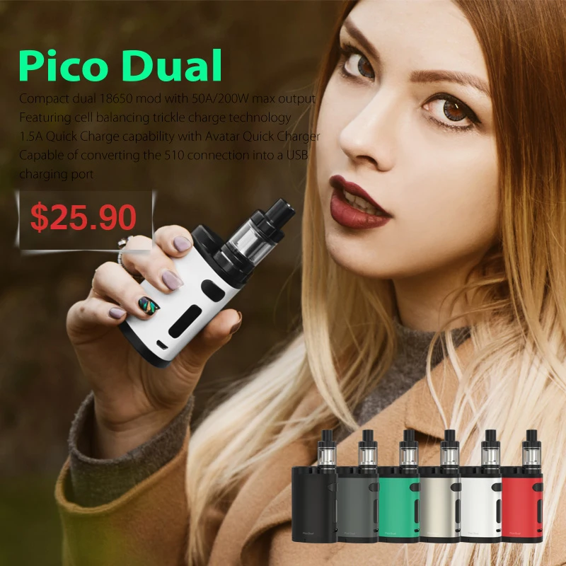 Распродажа! Стартовый комплект Pico Dual TC Mod 200 Вт с атомайзером Melo 3 Mini 2 мл для