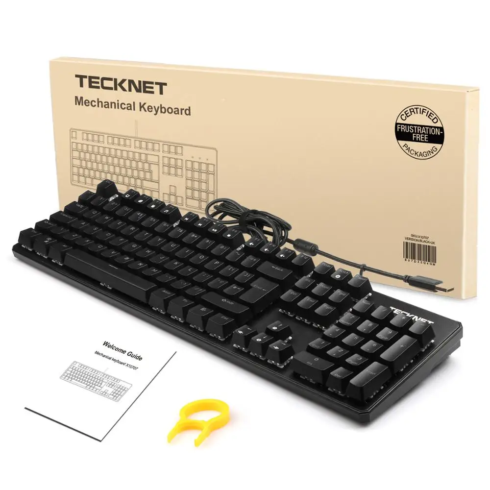 TeckNet Механическая игровая клавиатура Проводная RGB 8 Светодиодный переключатель с