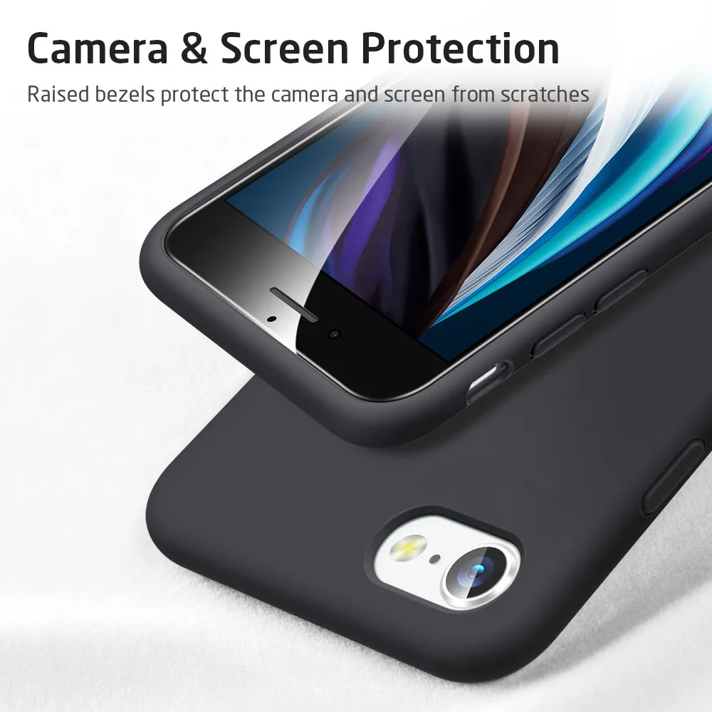 liquid silicone soft case for iphone se 2020 se 2 se2 se2020 iphonese matte slim tpu phone cover for iphone se 2020 case coque free global shipping