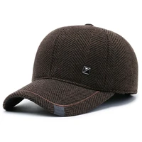 mens hat winter wool baseball cap middle aged and elderly warm peaked hat dad truck driver outdoor travel earflap cap