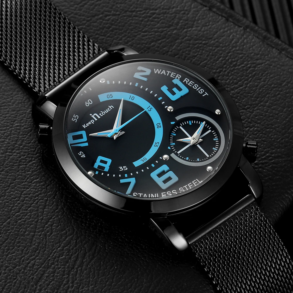 Кварцевые наручные часы с ремешком сеткой высококлассные мужские 2019 роскошные