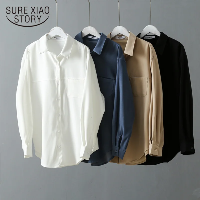Винтажные женские рубашки, Blusas Roupa, весенние женские летние блузки, корейские женские Топы с длинным рукавом и блузки, женские топы 6658 50