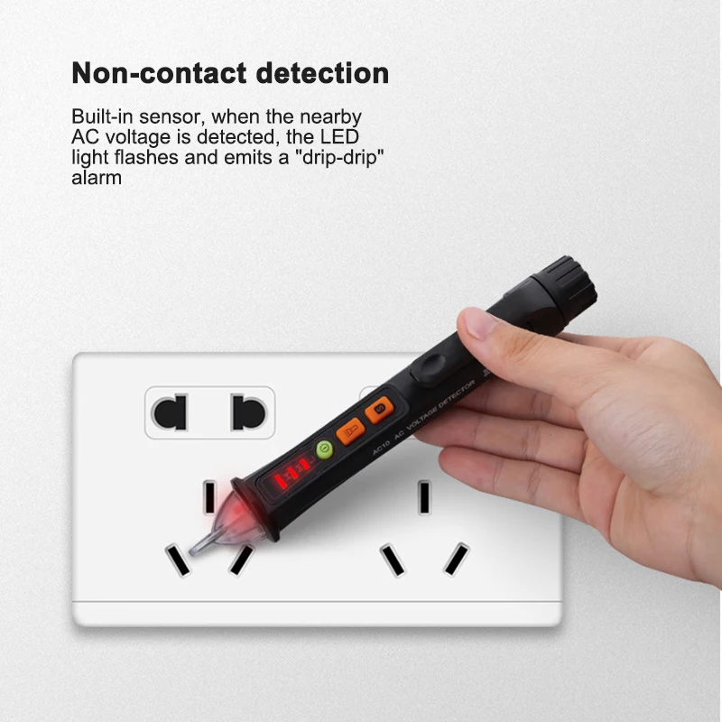 

Испытательный карандаш напряжения переменного/постоянного тока 12 В/48 В-1000 В чувствительность к напряжению электрическая компактная ручка ...