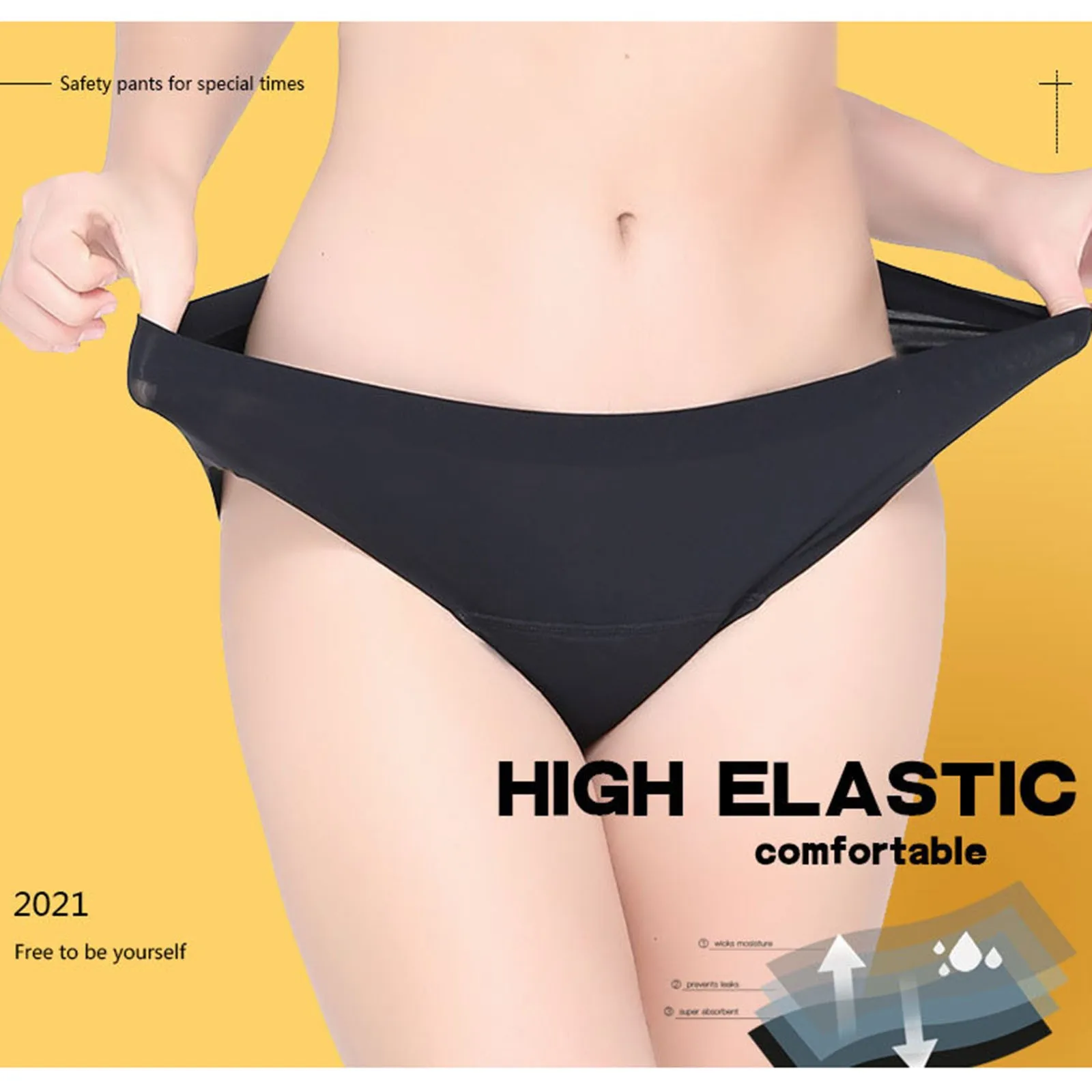 

Menstrual Leakproof Bikini Bottom Mid Waisted Swim Bottoms For Teens Women Separate Sexy Pleated Swimsuit Trunks 2021 New #P3